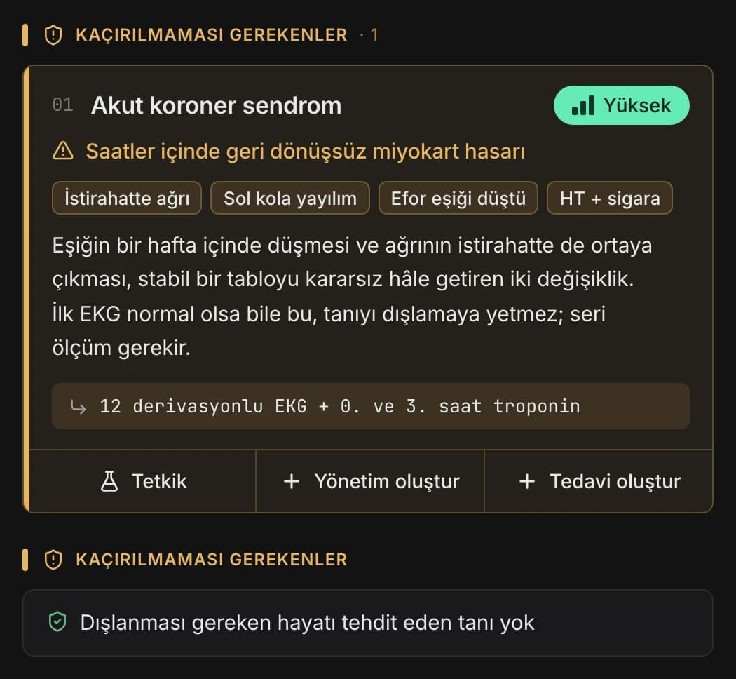 Raporun “Kaçırılmaması gerekenler” grubu: dolu hâli ve boş hâli